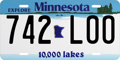 MN license plate 742LOO