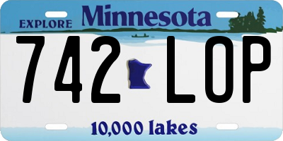 MN license plate 742LOP