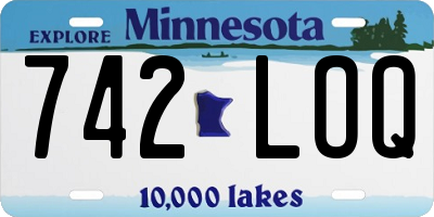 MN license plate 742LOQ