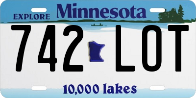 MN license plate 742LOT