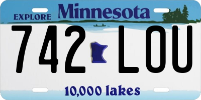 MN license plate 742LOU