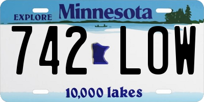 MN license plate 742LOW