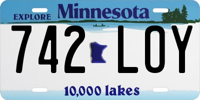 MN license plate 742LOY