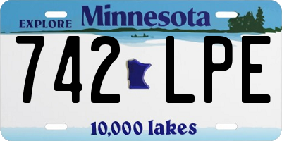 MN license plate 742LPE
