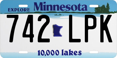 MN license plate 742LPK