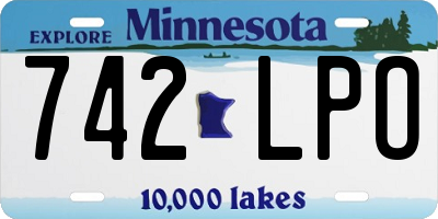 MN license plate 742LPO