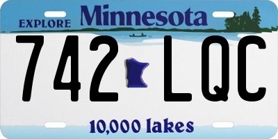 MN license plate 742LQC