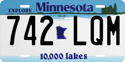 MN license plate 742LQM