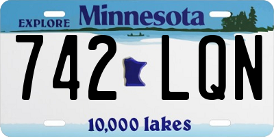MN license plate 742LQN
