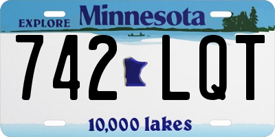 MN license plate 742LQT