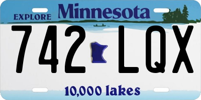 MN license plate 742LQX