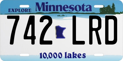 MN license plate 742LRD