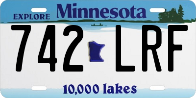 MN license plate 742LRF