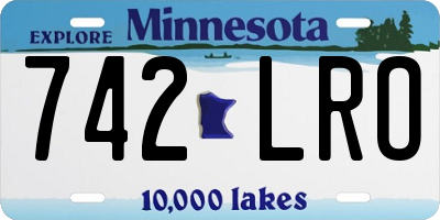 MN license plate 742LRO