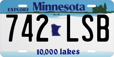 MN license plate 742LSB
