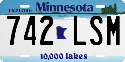 MN license plate 742LSM