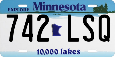 MN license plate 742LSQ