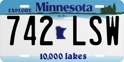 MN license plate 742LSW