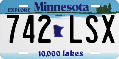 MN license plate 742LSX