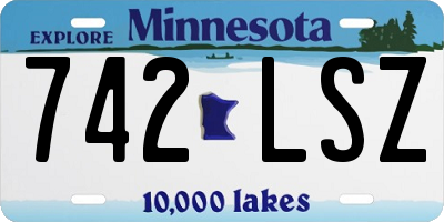 MN license plate 742LSZ