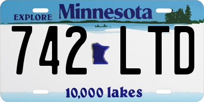 MN license plate 742LTD
