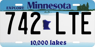 MN license plate 742LTE