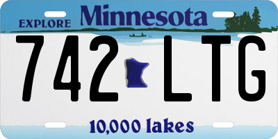 MN license plate 742LTG