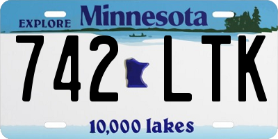MN license plate 742LTK