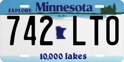 MN license plate 742LTO
