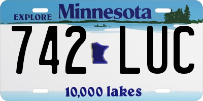 MN license plate 742LUC