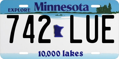 MN license plate 742LUE