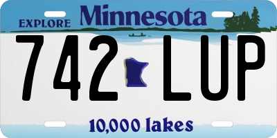 MN license plate 742LUP