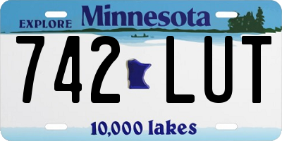MN license plate 742LUT