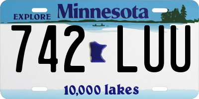 MN license plate 742LUU