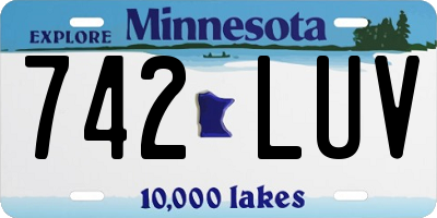 MN license plate 742LUV