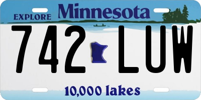 MN license plate 742LUW