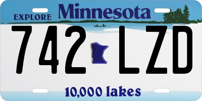 MN license plate 742LZD