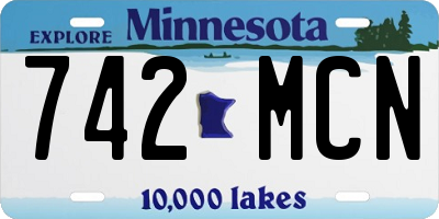 MN license plate 742MCN