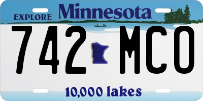 MN license plate 742MCO