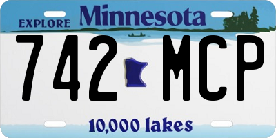 MN license plate 742MCP