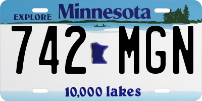 MN license plate 742MGN