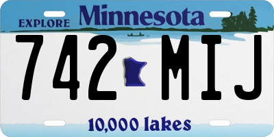 MN license plate 742MIJ