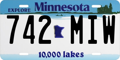 MN license plate 742MIW