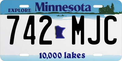 MN license plate 742MJC