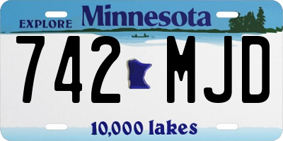 MN license plate 742MJD