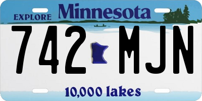 MN license plate 742MJN
