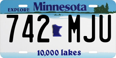 MN license plate 742MJU