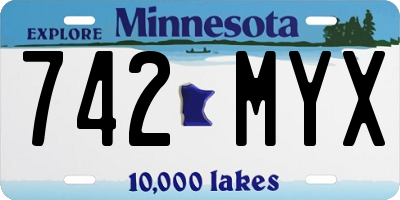 MN license plate 742MYX