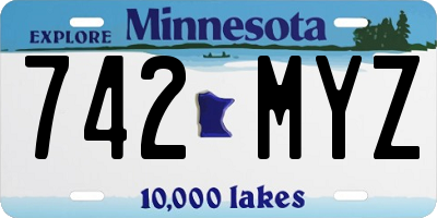MN license plate 742MYZ