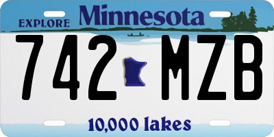 MN license plate 742MZB